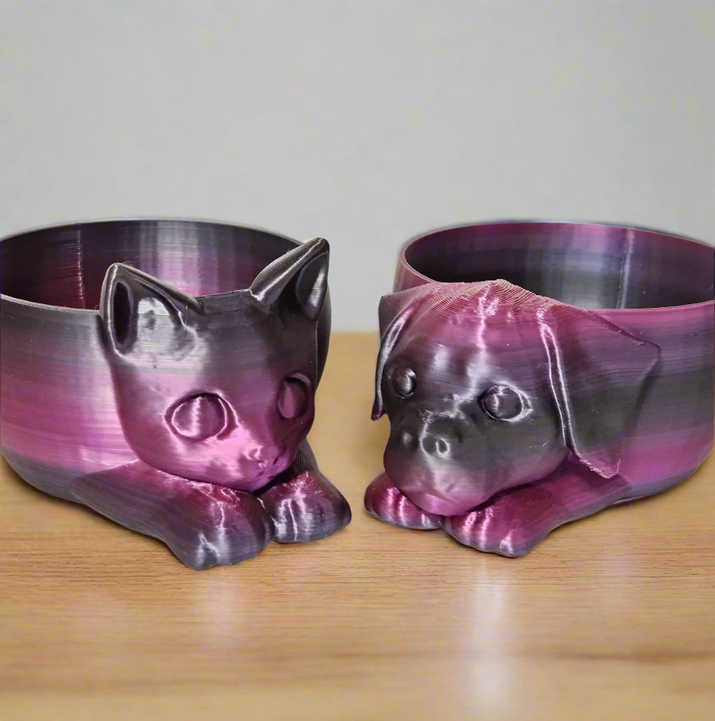 Multi-Color Cat or Dog Face Bowl - Great to hold small items for any room - Can also be used as a Planter or a Fancy Drink Coaster