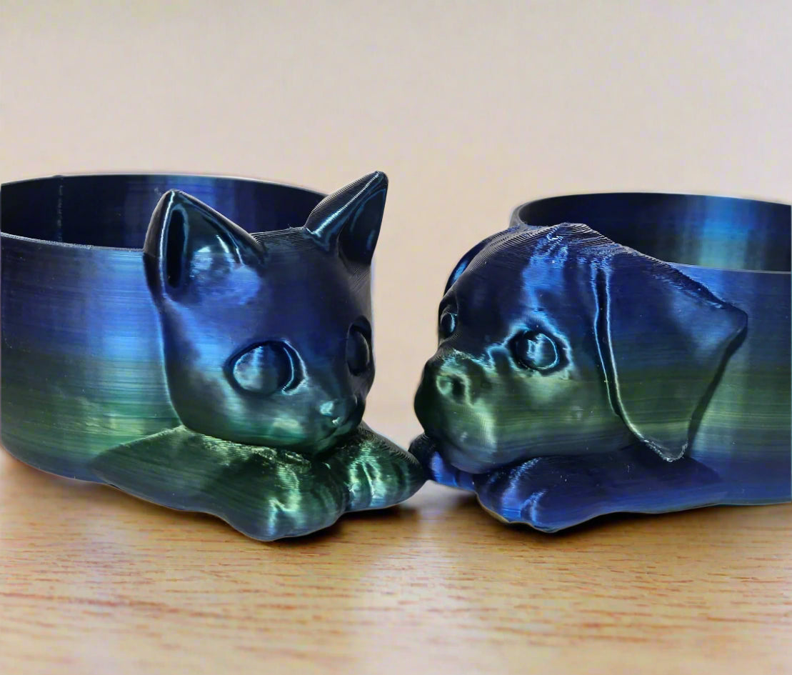 Multi-Color Cat or Dog Face Bowl - Great to hold small items for any room - Can also be used as a Planter or a Fancy Drink Coaster