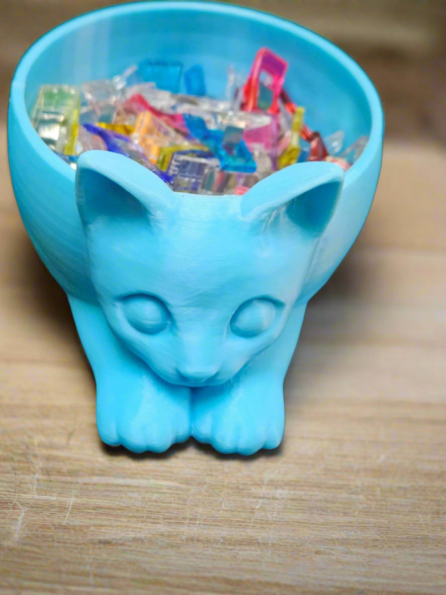 Sewing Clip Cat or Dog Bowl - Choice of Color - Sold With or Without Clips - Will Hold Over 50 Wonder Clips or Other Small Craft Items