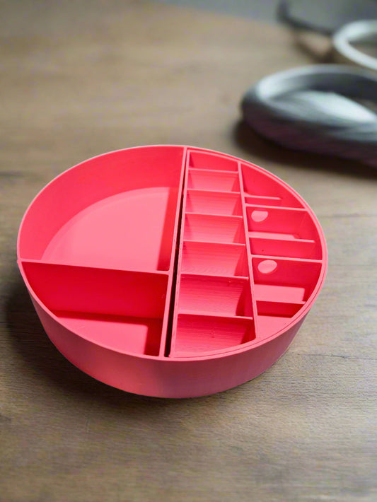 Grandma's Cookie Tin Storage Starter Set - Plastic Divided Inserts AND 7.5" Danish Cookie Tin - Craft or Sewing Supply Case - 3D Printed