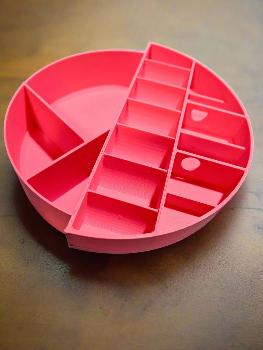 Grandma's Cookie Tin Storage Starter Set - Plastic Divided Inserts AND 7.5" Danish Cookie Tin - Craft or Sewing Supply Case - 3D Printed