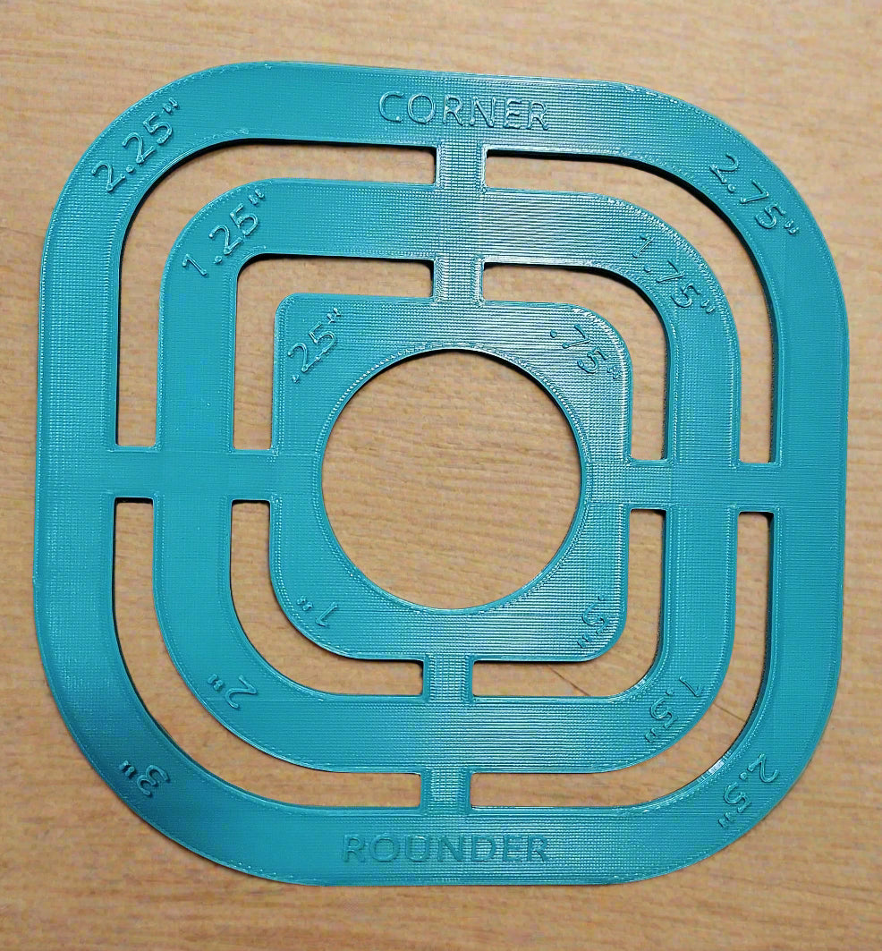 Corner Rounder Template for Marking/Cutting Curves - Choice of Primary Color - Choice of Size - Sewing Tool - Bag Making Tool - Rounded Corner Tool