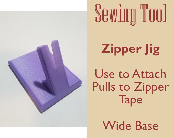 Jumbo Zipper Jig - Choice of Color - Sewing Tool - Zipper Tool - Add Zipper Pull to Zipper Tape - 3D Printed