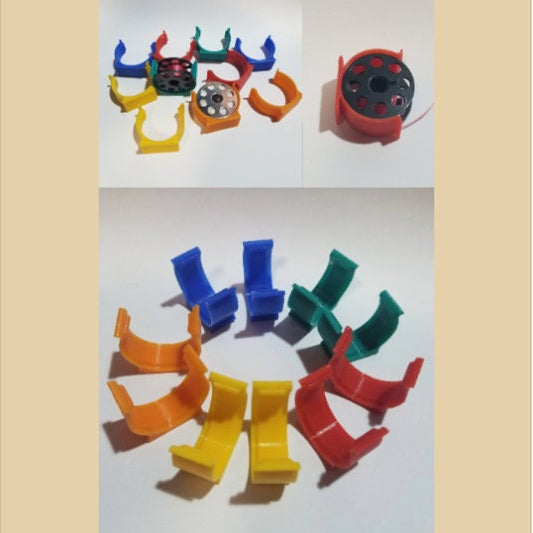 Bobbin Clips for Sewing Machine Bobbins - Assorted Colors - Choose your Quantity - Plastic Clips - 3D Printed