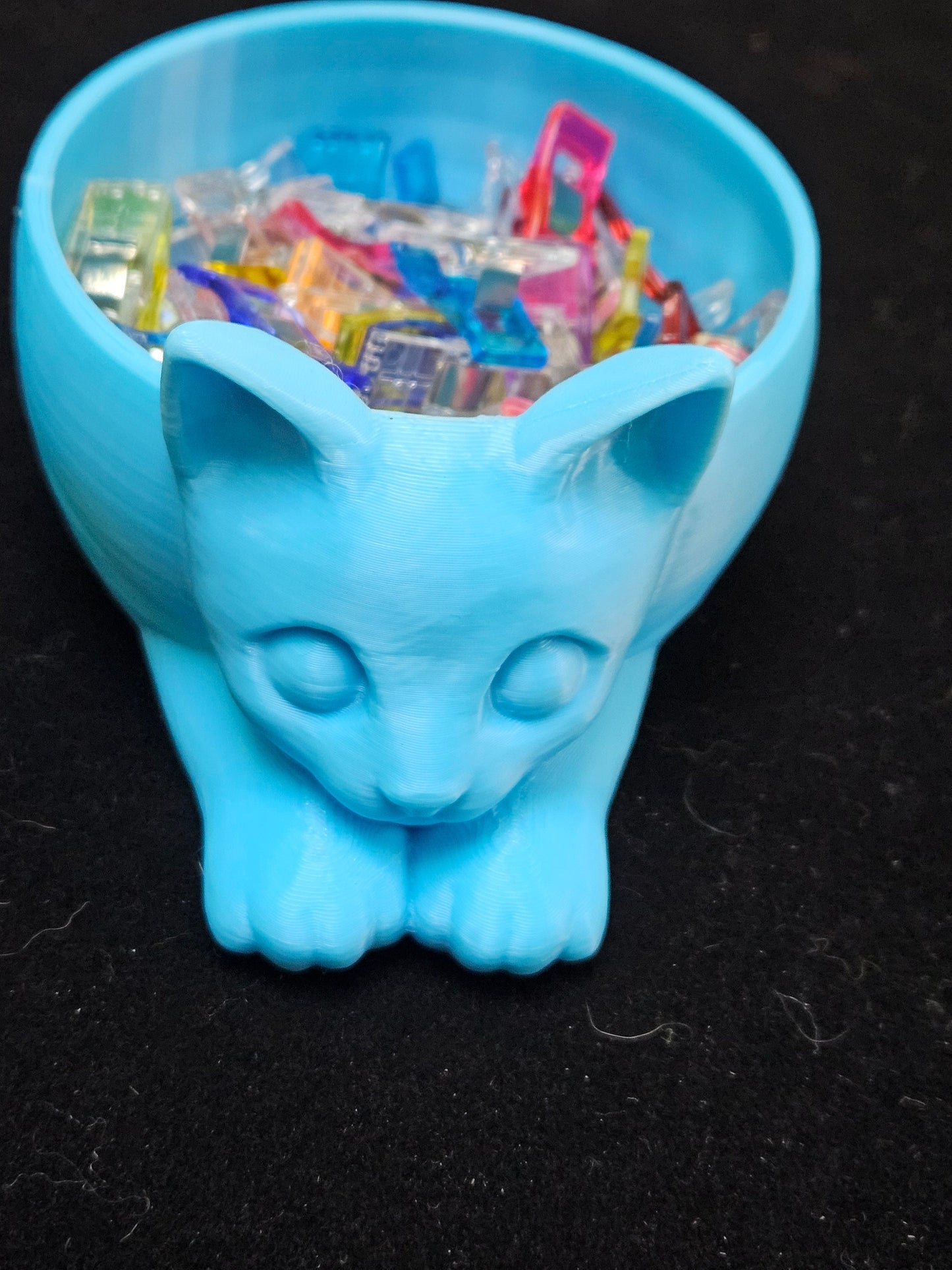 Sewing Clip Cat or Dog Bowl - Choice of Color - Sold With or Without Clips - Will Hold Over 50 Wonder Clips or Other Small Craft Items