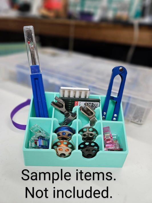 Compact Sewing Project Caddy - Keeps Your Bobbins, Feet, and Tools Together and Handy - Sewing Tray - Project Organizer - 3D Printed